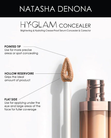 Hy-Glam Brightening & Hydrating Medium to Full Coverage Crease Proof Serum Concealer