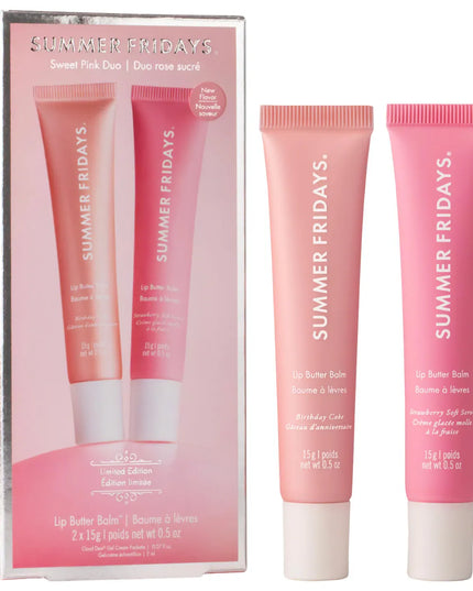 Sweet Pink Duo with Birthday Cake + Strawberry Soft Serve Lip Butter Balm