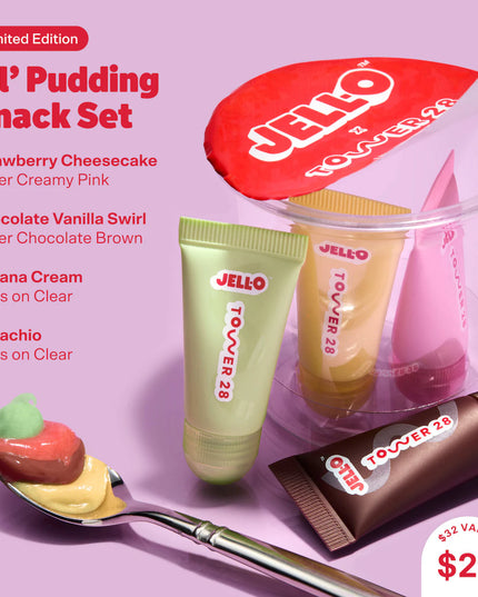 JELL-O™  X TOWER 28 Lil' Pudding Mini Lip Softie Gift Set