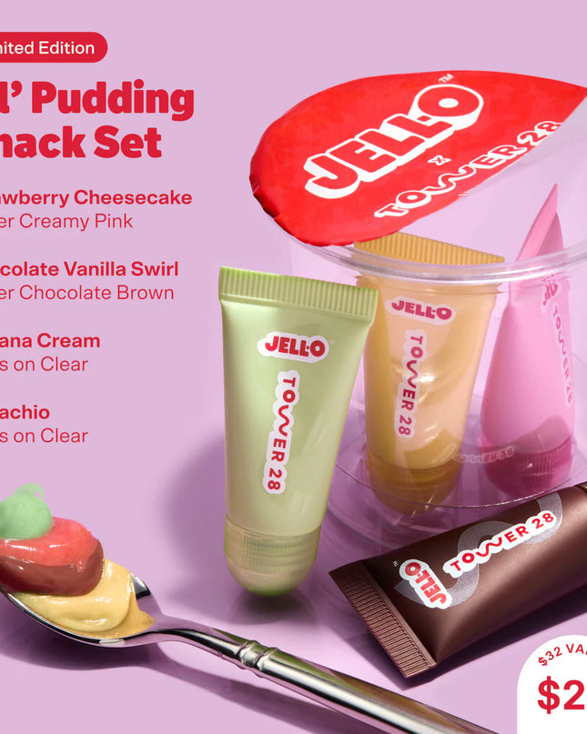 JELL-O™  X TOWER 28 Lil' Pudding Mini Lip Softie Gift Set